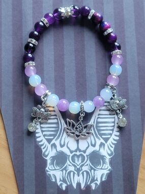👻BUY 1 GET 1 FREE👻Lotus Charm Opal , Amethyst Beaded Women's Bracelet
